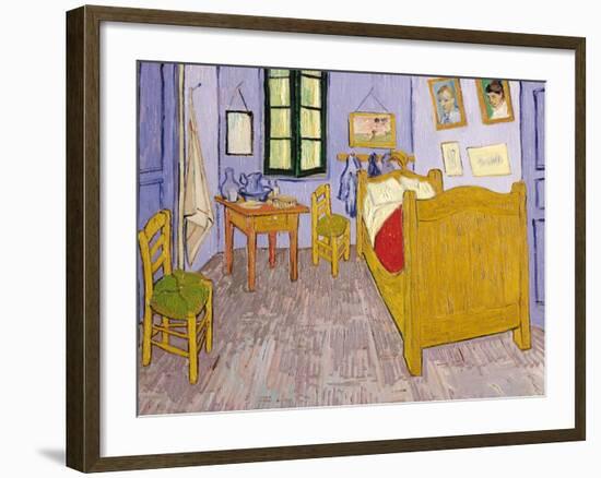 Van Gogh's Bedroom at Arles, 1889-Vincent van Gogh-Framed Premium Giclee Print