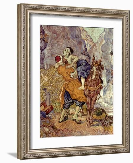 Van Gogh: Samaritan, 1890-Vincent van Gogh-Framed Premium Giclee Print