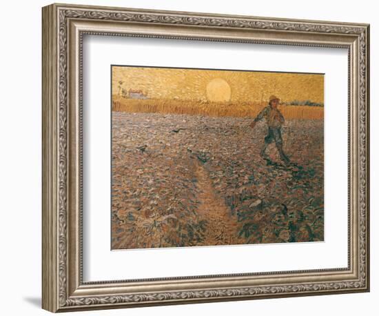 Van Gogh: Sower, 1888-Vincent van Gogh-Framed Premium Giclee Print