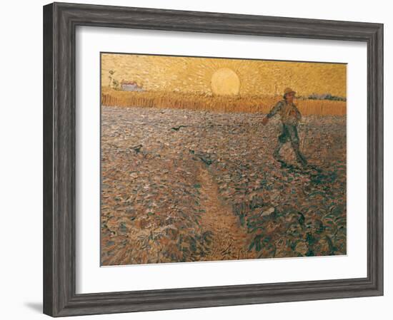 Van Gogh: Sower, 1888-Vincent van Gogh-Framed Giclee Print