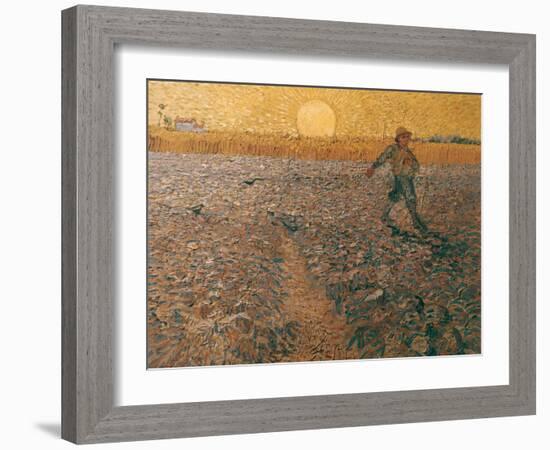 Van Gogh: Sower, 1888-Vincent van Gogh-Framed Giclee Print