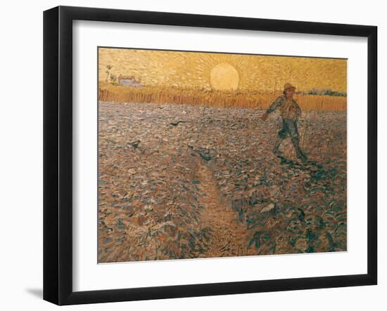 Van Gogh: Sower, 1888-Vincent van Gogh-Framed Giclee Print