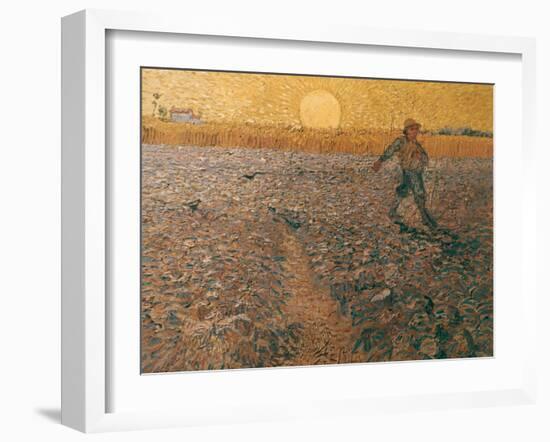 Van Gogh: Sower, 1888-Vincent van Gogh-Framed Giclee Print