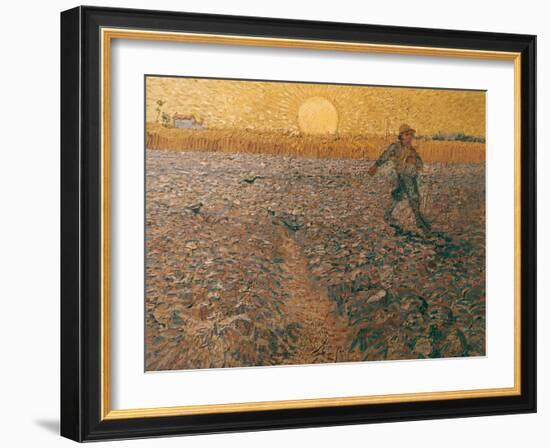 Van Gogh: Sower, 1888-Vincent van Gogh-Framed Giclee Print