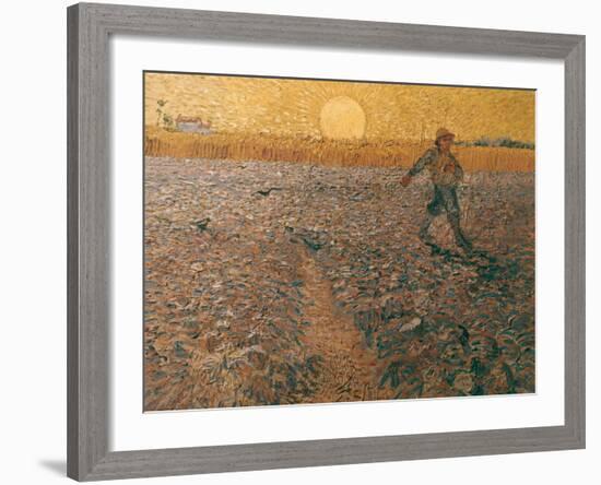 Van Gogh: Sower, 1888-Vincent van Gogh-Framed Giclee Print