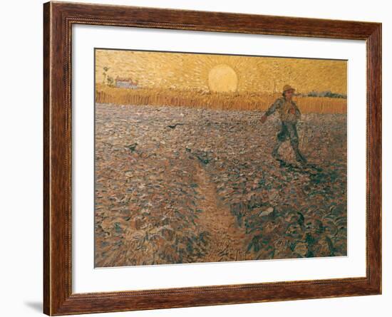 Van Gogh: Sower, 1888-Vincent van Gogh-Framed Giclee Print