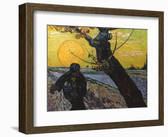 Van Gogh: Sower, 1888-Vincent van Gogh-Framed Giclee Print