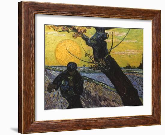 Van Gogh: Sower, 1888-Vincent van Gogh-Framed Giclee Print