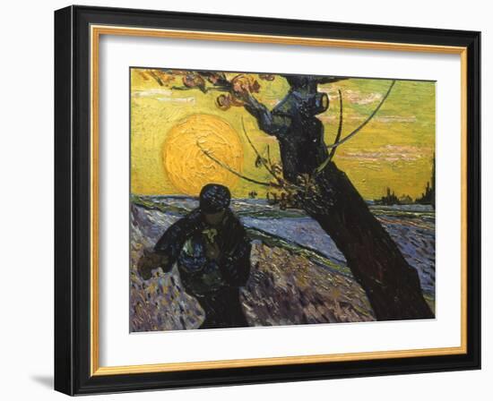 Van Gogh: Sower, 1888-Vincent van Gogh-Framed Giclee Print