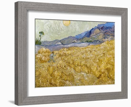 Van Gogh: Wheatfield, 1889-Vincent van Gogh-Framed Giclee Print