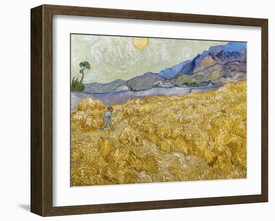 Van Gogh: Wheatfield, 1889-Vincent van Gogh-Framed Giclee Print