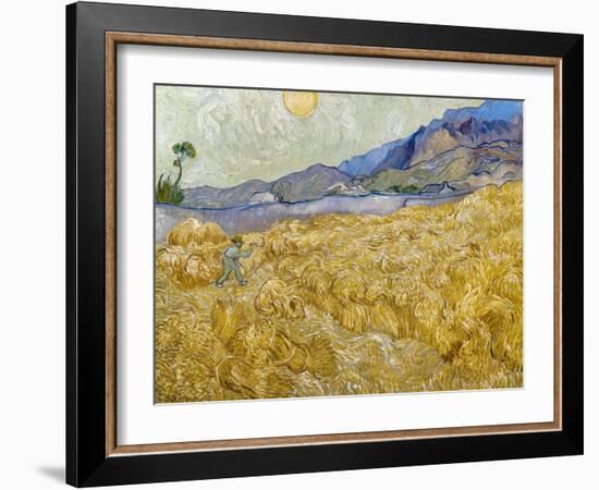 Van Gogh: Wheatfield, 1889-Vincent van Gogh-Framed Giclee Print