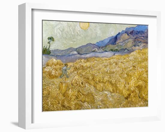 Van Gogh: Wheatfield, 1889-Vincent van Gogh-Framed Giclee Print