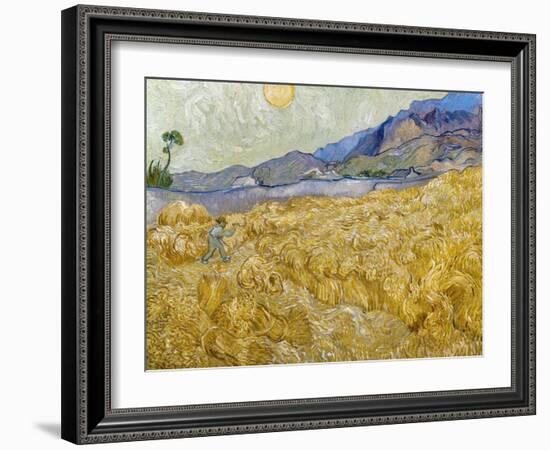 Van Gogh: Wheatfield, 1889-Vincent van Gogh-Framed Giclee Print