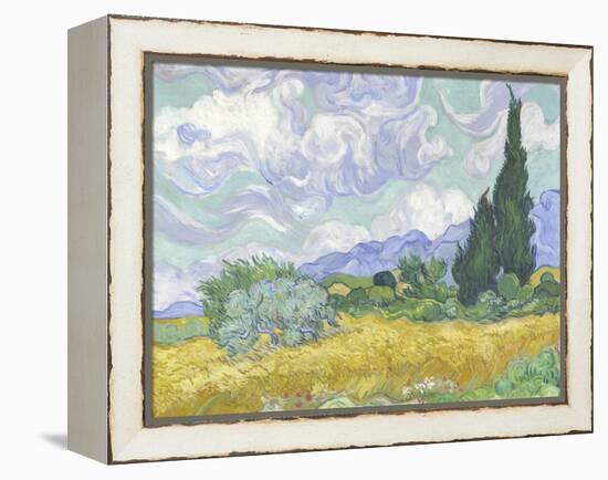 Van Gogh, Wheatfield with Cypress-null-Framed Premier Image Canvas