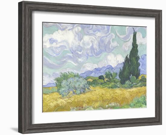 Van Gogh, Wheatfield with Cypress-null-Framed Giclee Print