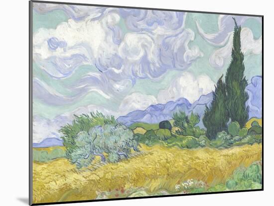 Van Gogh, Wheatfield with Cypress-null-Mounted Giclee Print
