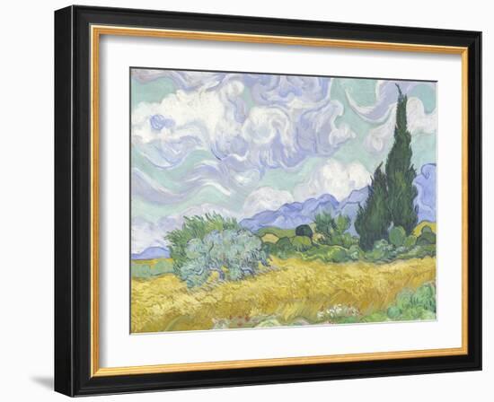 Van Gogh, Wheatfield with Cypress-null-Framed Giclee Print