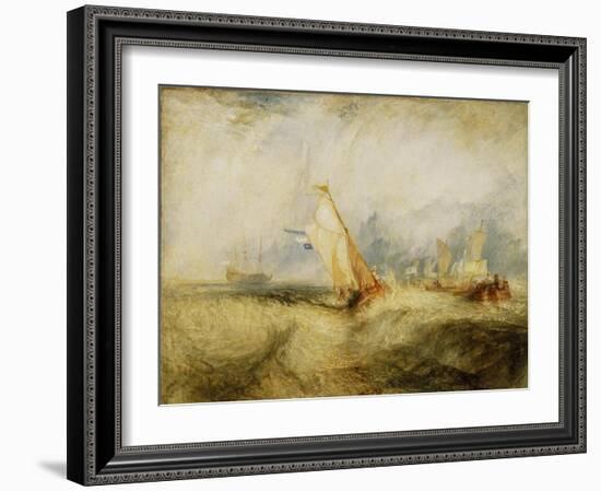 Van Tromp, going about to please his Masters, Ships a Sea, getting a Good Wetting,-Joseph Mallord William Turner-Framed Art Print