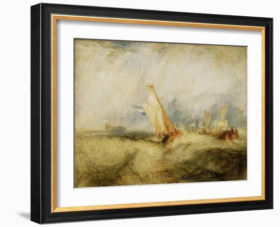 Van Tromp, going about to please his Masters, Ships a Sea, getting a Good Wetting,-Joseph Mallord William Turner-Framed Art Print