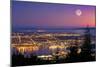 Vancouver At Night, Time-exposure Image-David Nunuk-Mounted Photographic Print