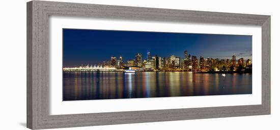 Vancouver Bc Skyline from Stanley Park during Blue Hour-jpldesigns-Framed Photographic Print