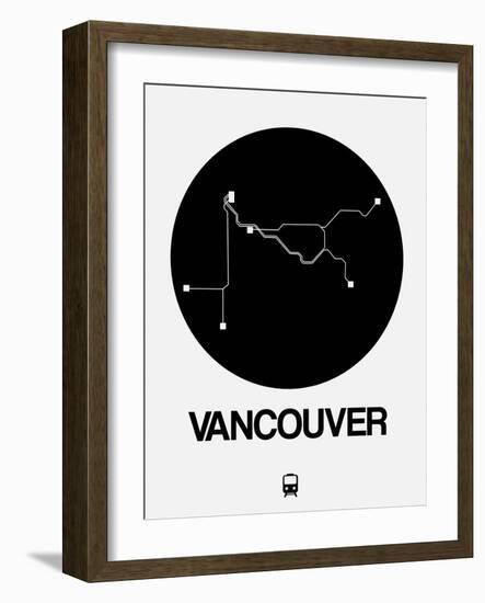 Vancouver Black Subway Map-NaxArt-Framed Art Print