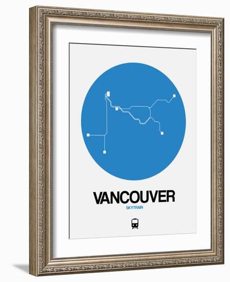 Vancouver Blue Subway Map-NaxArt-Framed Art Print