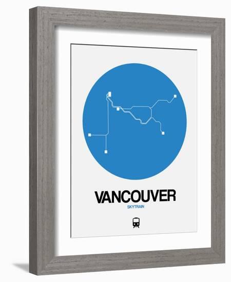 Vancouver Blue Subway Map-NaxArt-Framed Art Print