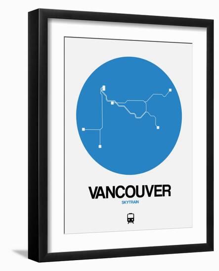 Vancouver Blue Subway Map-NaxArt-Framed Art Print