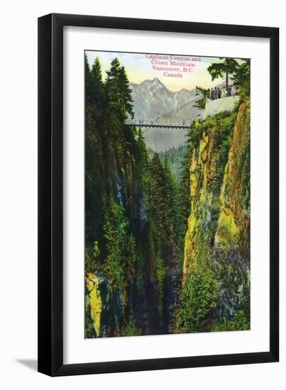 Vancouver, Canada - Capilano Canyon View of Crown Mountain-Lantern Press-Framed Art Print