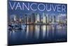 Vancouver, Canada - Marina and City-Lantern Press-Mounted Art Print