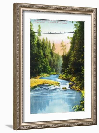 Vancouver, Canada - View of Capilano Suspension Bridge No. 2-Lantern Press-Framed Art Print