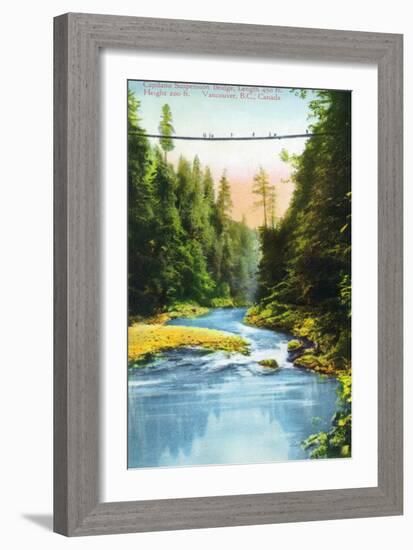 Vancouver, Canada - View of Capilano Suspension Bridge No. 2-Lantern Press-Framed Art Print