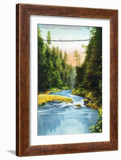 Vancouver, Canada - View of Capilano Suspension Bridge No. 2-Lantern Press-Framed Art Print