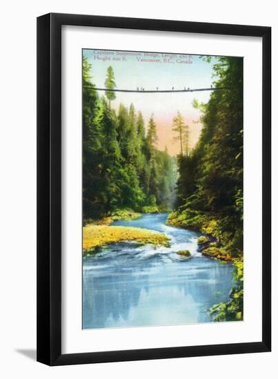 Vancouver, Canada - View of Capilano Suspension Bridge No. 2-Lantern Press-Framed Art Print