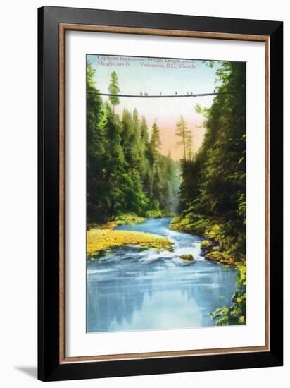 Vancouver, Canada - View of Capilano Suspension Bridge No. 2-Lantern Press-Framed Art Print