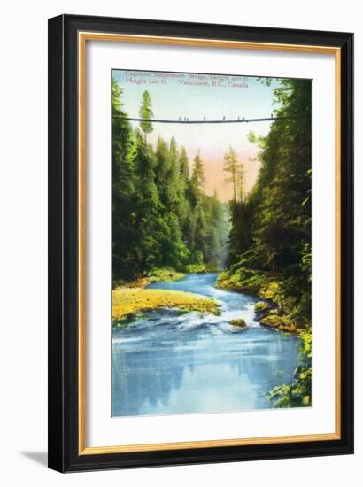 Vancouver, Canada - View of Capilano Suspension Bridge No. 2-Lantern Press-Framed Art Print