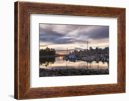 Vancouver city in the morning, viewed from the Stanley Park, Vancouver, British Columbia, Canada, N-JIA HE-Framed Photographic Print