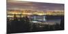 Vancouver city skyline panoramic view at night, Vancouver, British Columbia, Canada, North America-JIA HE-Mounted Photographic Print