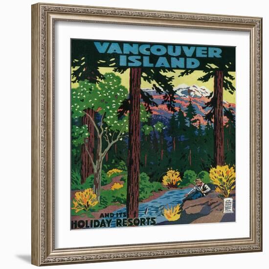 Vancouver Island Advertising Poster - Vancouver Island, Canada-Lantern Press-Framed Art Print