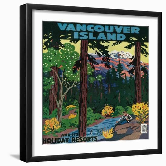 Vancouver Island Advertising Poster - Vancouver Island, Canada-Lantern Press-Framed Art Print