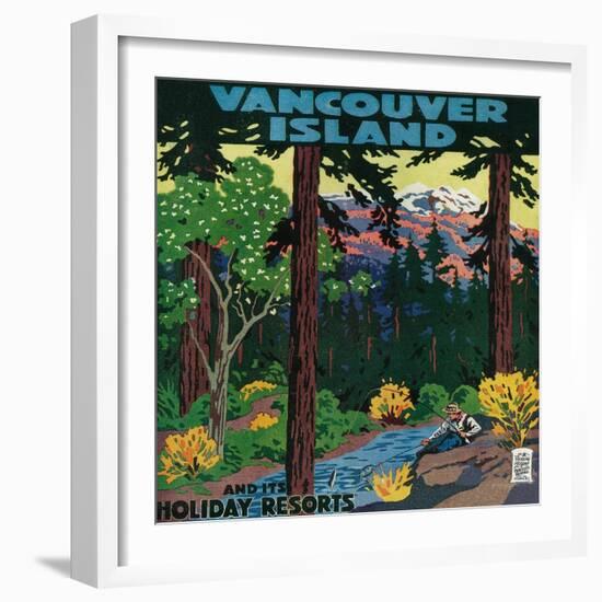 Vancouver Island Advertising Poster - Vancouver Island, Canada-Lantern Press-Framed Art Print