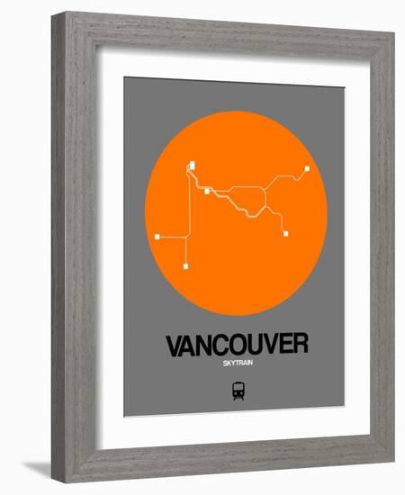 Vancouver Orange Subway Map-NaxArt-Framed Art Print