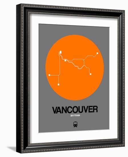 Vancouver Orange Subway Map-NaxArt-Framed Art Print