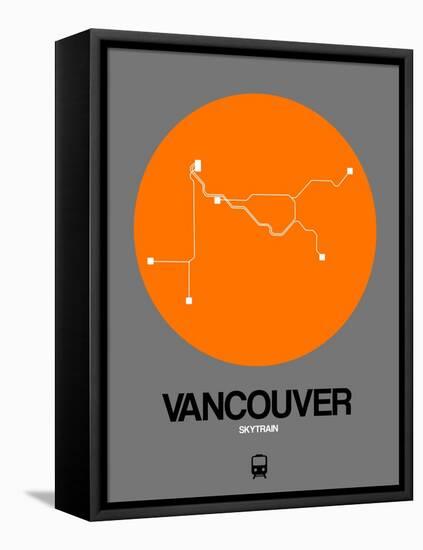 Vancouver Orange Subway Map-NaxArt-Framed Stretched Canvas
