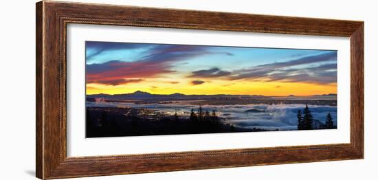 Vancouver Panoramic Cityscapes at Sunrise-lijuan-Framed Photographic Print