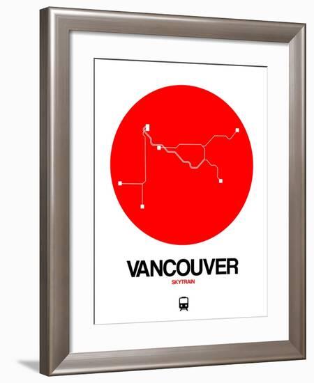 Vancouver Red Subway Map-NaxArt-Framed Art Print