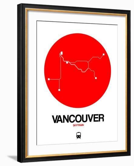 Vancouver Red Subway Map-NaxArt-Framed Art Print