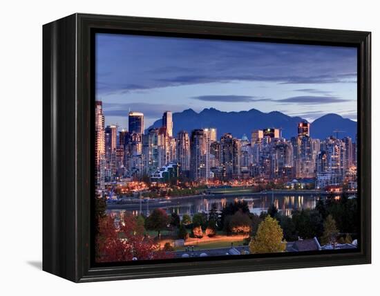 Vancouver skyline in front of North Shore Mountains-Ron Watts-Framed Premier Image Canvas